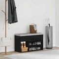 Schuhbank Schwarz Eichen-Optik 80 x 30 x 45 cm Holzwerkstoff