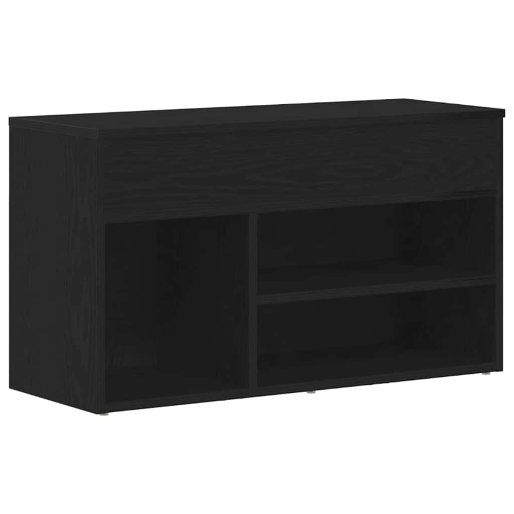 Schuhbank Schwarz Eichen-Optik 80 x 30 x 45 cm Holzwerkstoff
