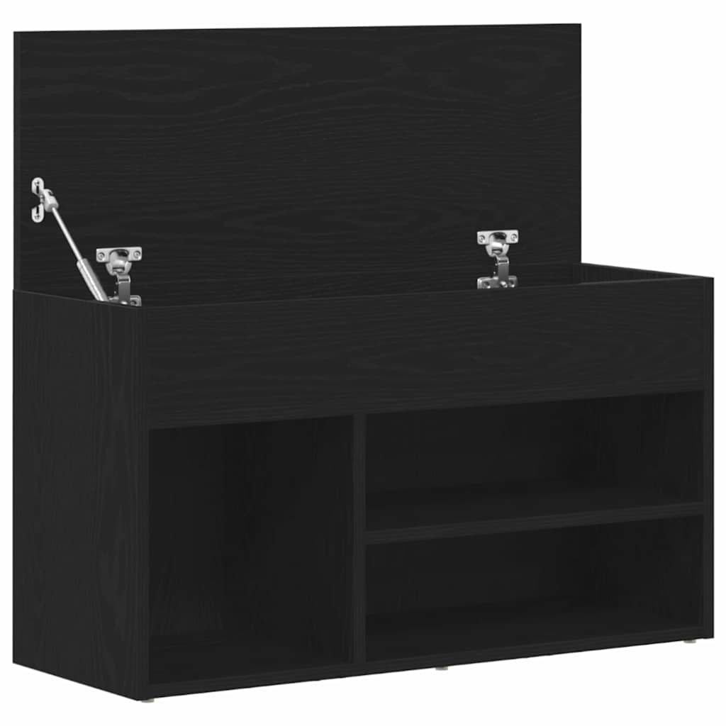 Schuhbank Schwarz Eichen-Optik 80 x 30 x 45 cm Holzwerkstoff