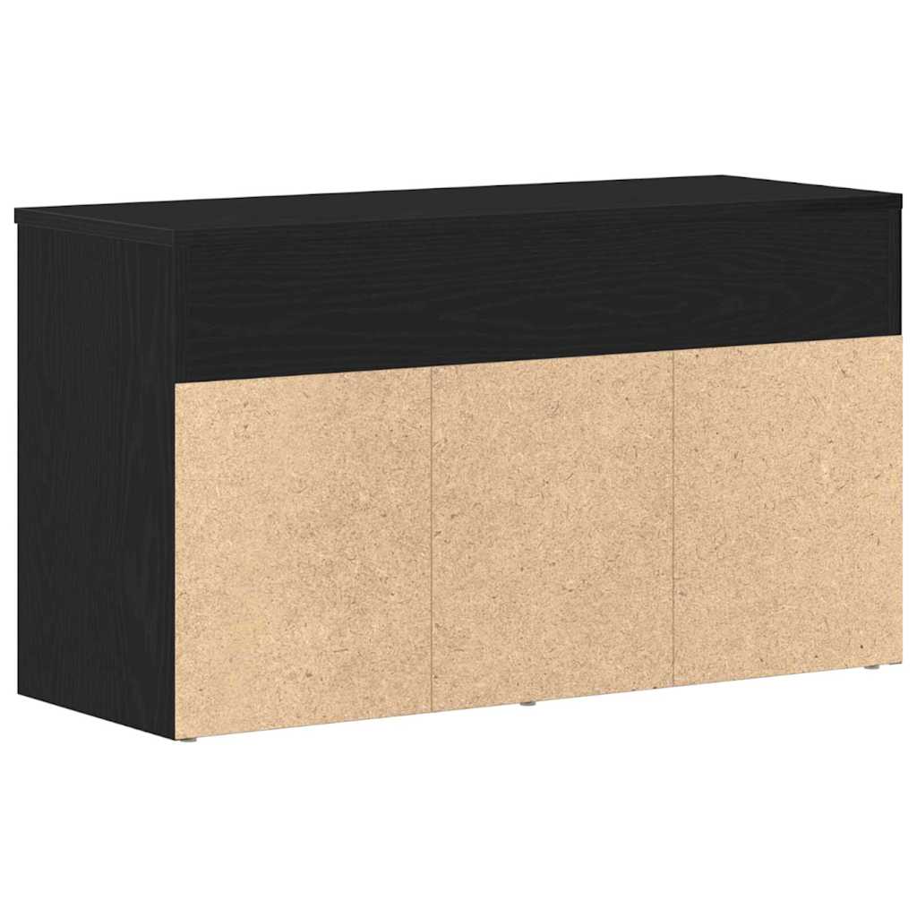 Schuhbank Schwarz Eichen-Optik 80 x 30 x 45 cm Holzwerkstoff