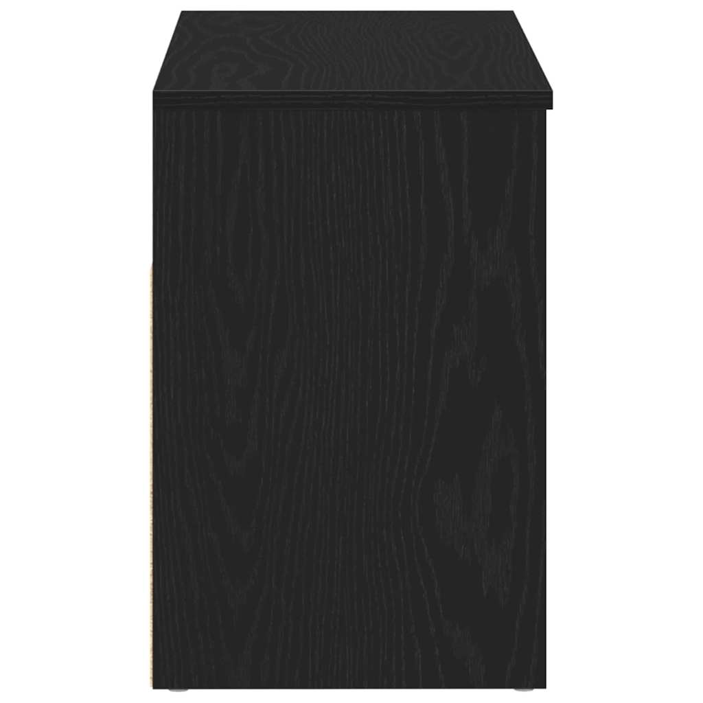 Schuhbank Schwarz Eichen-Optik 80 x 30 x 45 cm Holzwerkstoff