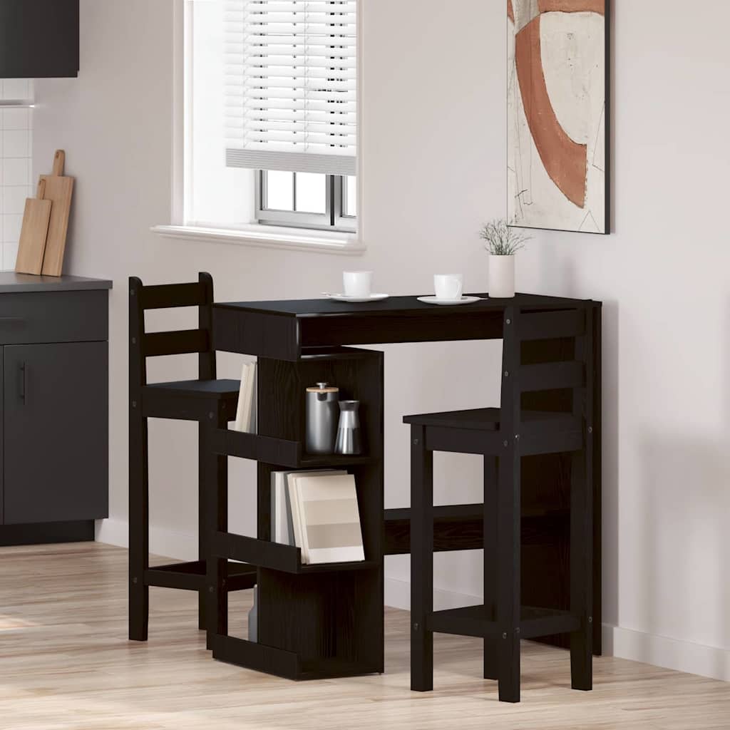 Bartisch Schwarz Eichen-Optik 100 x 48 x 101,5 cm Holzwerkstoff