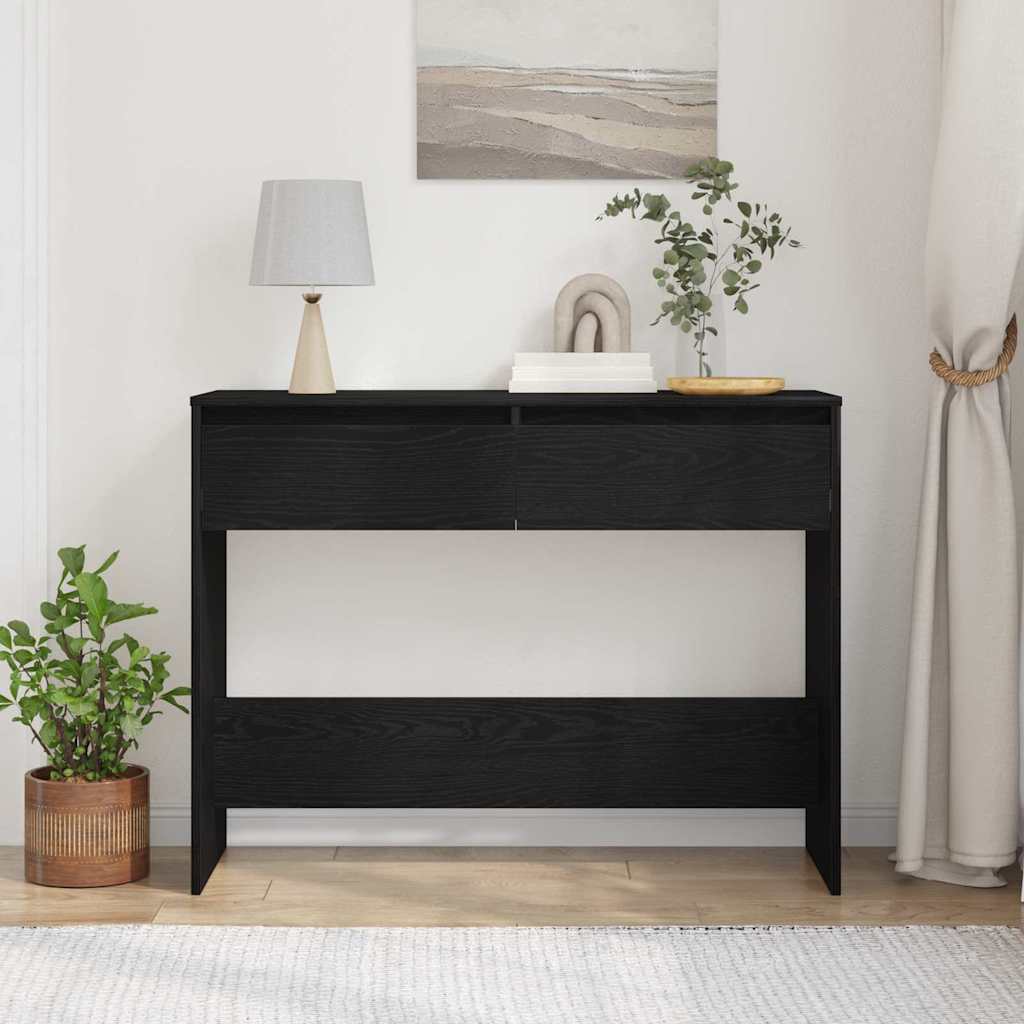 Konsolentisch Schwarz Eichen-Optik 100 x 35 x 76,5 cm