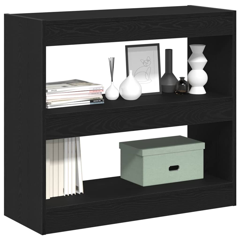 Bücherregal 2 pcs Schwarz Eichen-Optik 80 x 30 x 72 cm