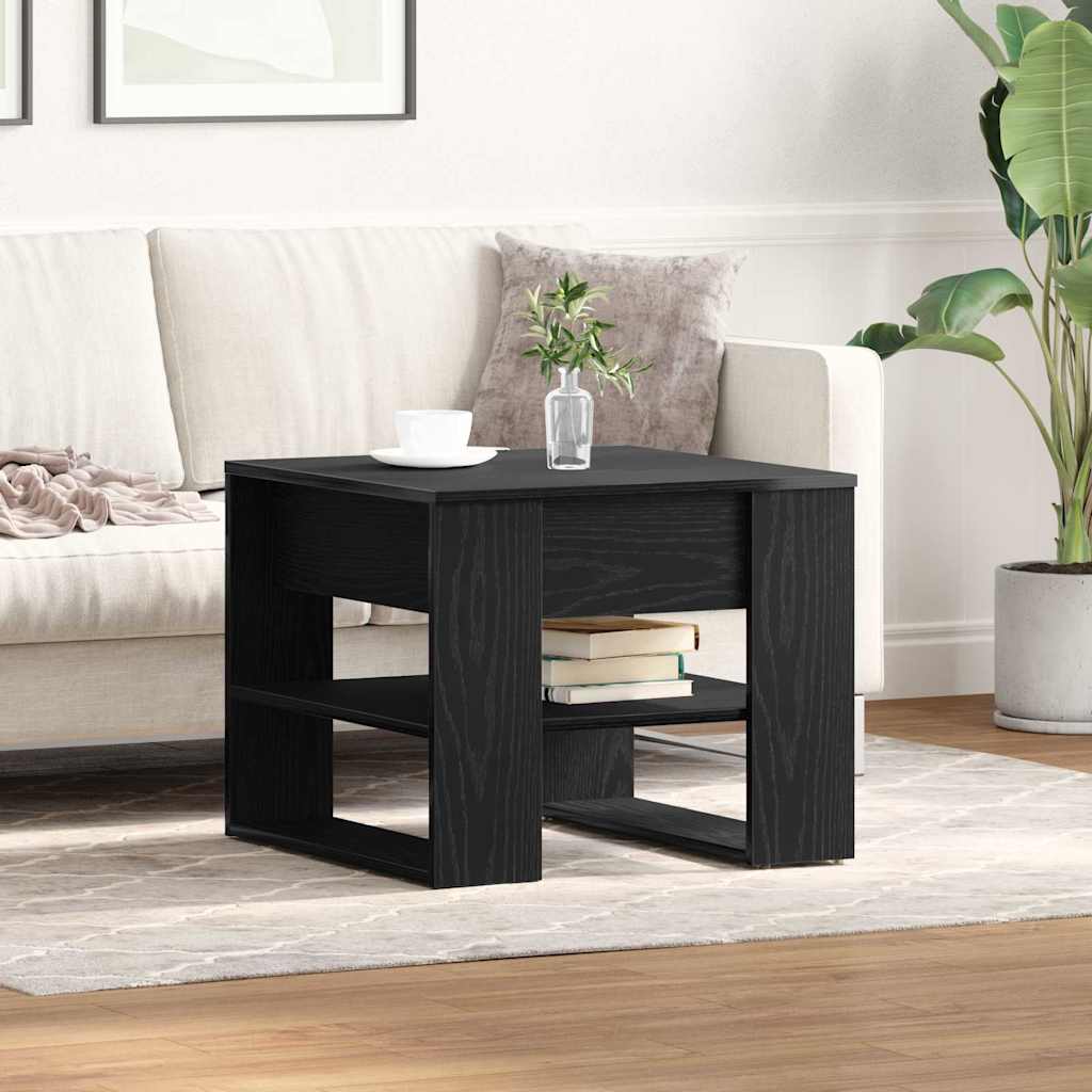 Couchtisch Schwarz Eichen-Optik 55,5 x 55 x 45 cm Holzwerkstoff