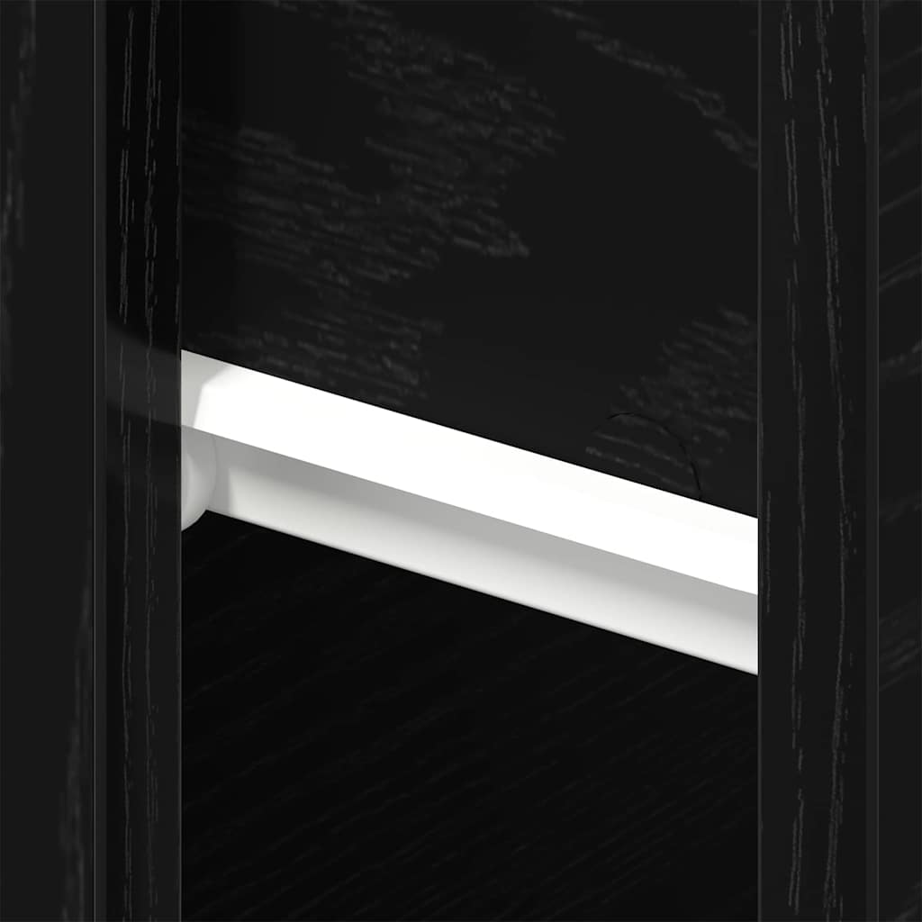 Nachttisch Schwarz Eichen-Optik 46 x 30 x 30 cm Holzwerkstoff