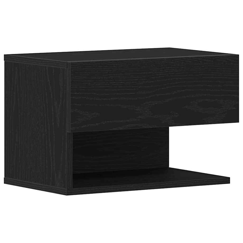 Nachttisch Schwarz Eichen-Optik 46 x 30 x 30 cm Holzwerkstoff