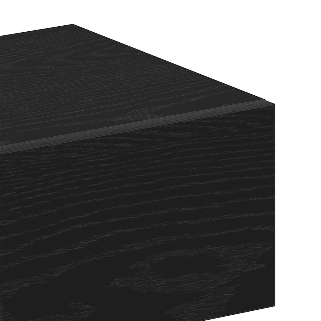 Nachttisch 2 pcs Schwarz Eichen-Optik 46 x 30 x 30 cm
