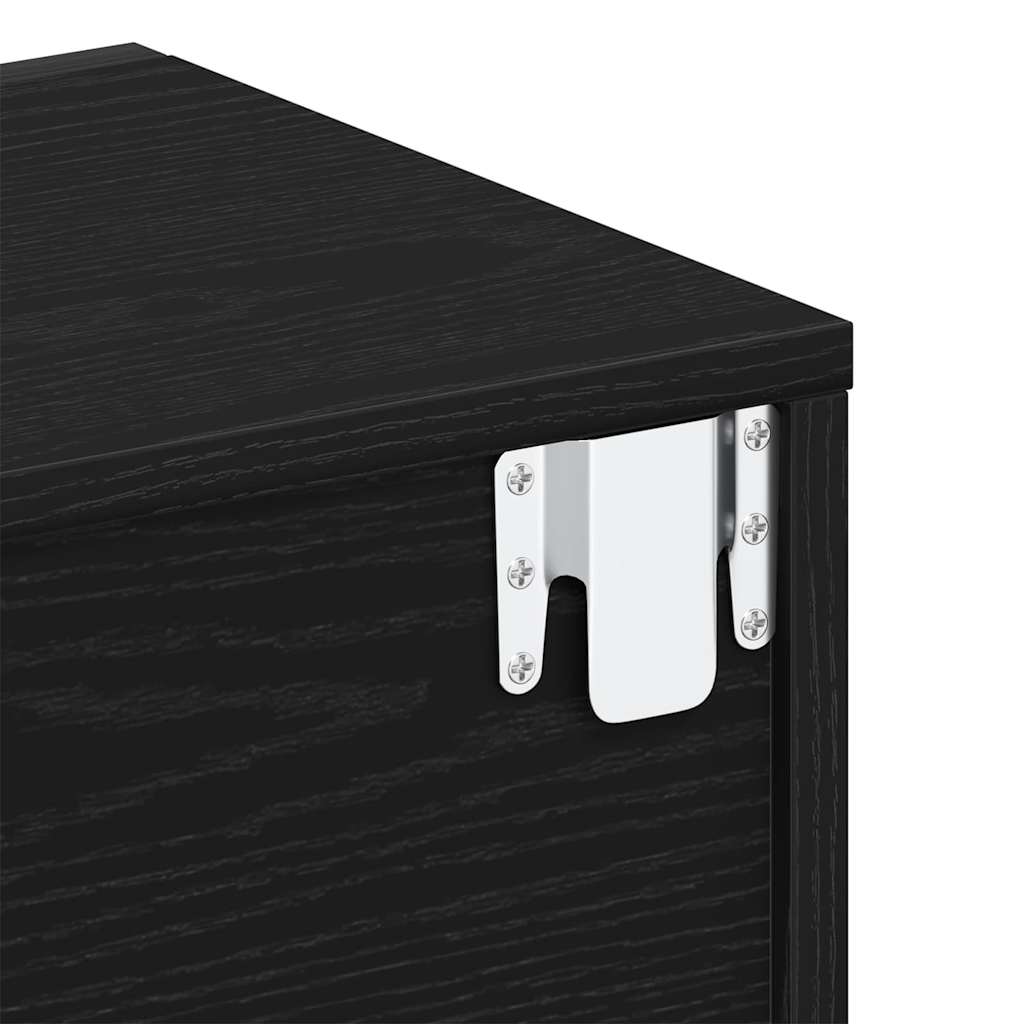 Nachttisch 2 pcs Schwarz Eichen-Optik 46 x 30 x 30 cm