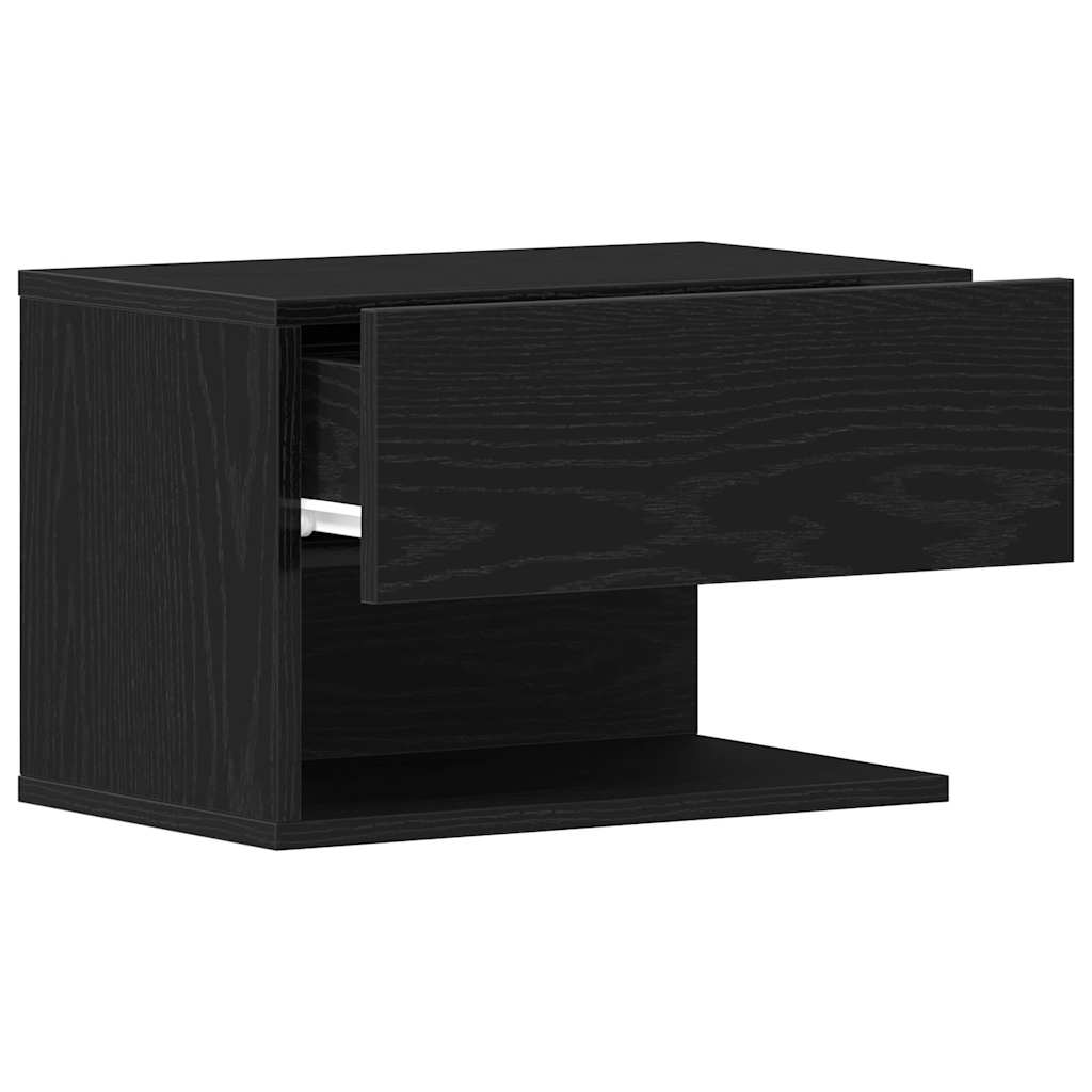 Nachttisch 2 pcs Schwarz Eichen-Optik 46 x 30 x 30 cm