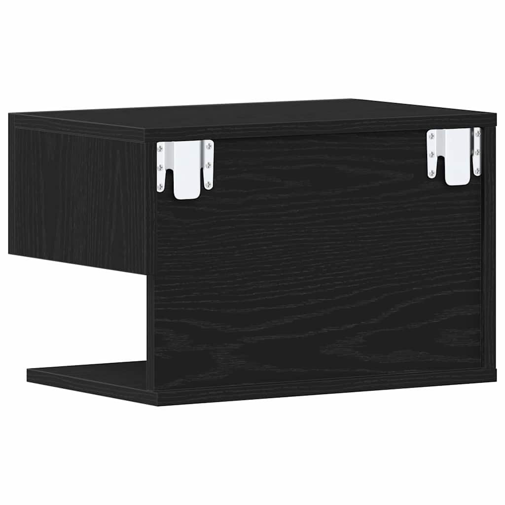 Nachttisch 2 pcs Schwarz Eichen-Optik 46 x 30 x 30 cm