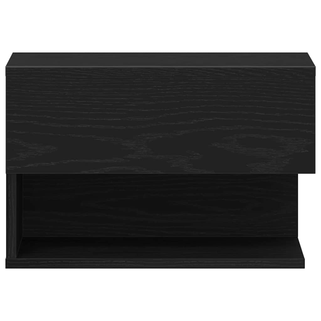Nachttisch 2 pcs Schwarz Eichen-Optik 46 x 30 x 30 cm