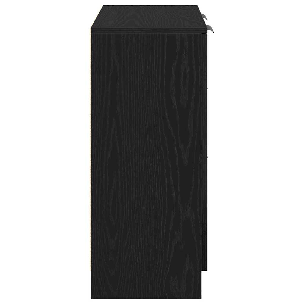 Sideboard Schwarz Eichen-Optik 60 x 30 x 70 cm Holzwerkstoff