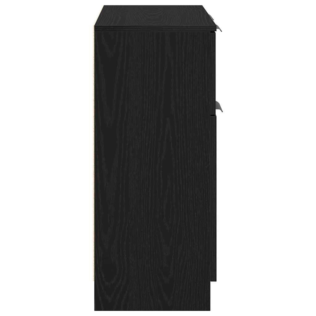 Sideboard Schwarz Eichen-Optik 60 x 30 x 70 cm Holzwerkstoff