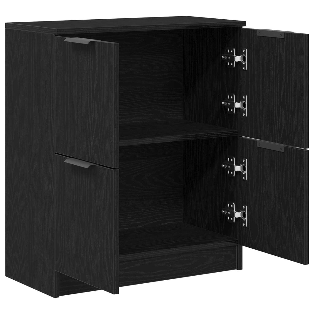 Sideboard Schwarz Eichen-Optik 60 x 30 x 70 cm Holzwerkstoff