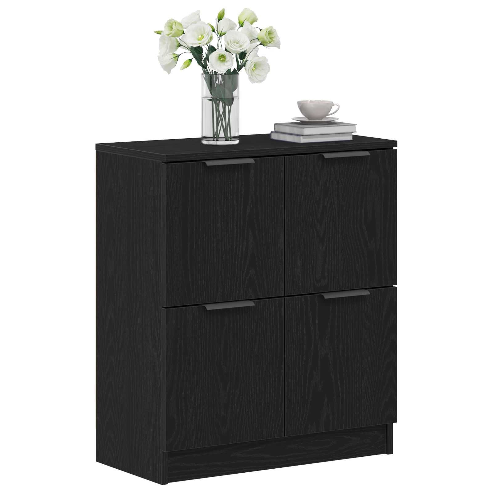 Sideboard Schwarz Eichen-Optik 60 x 30 x 70 cm Holzwerkstoff