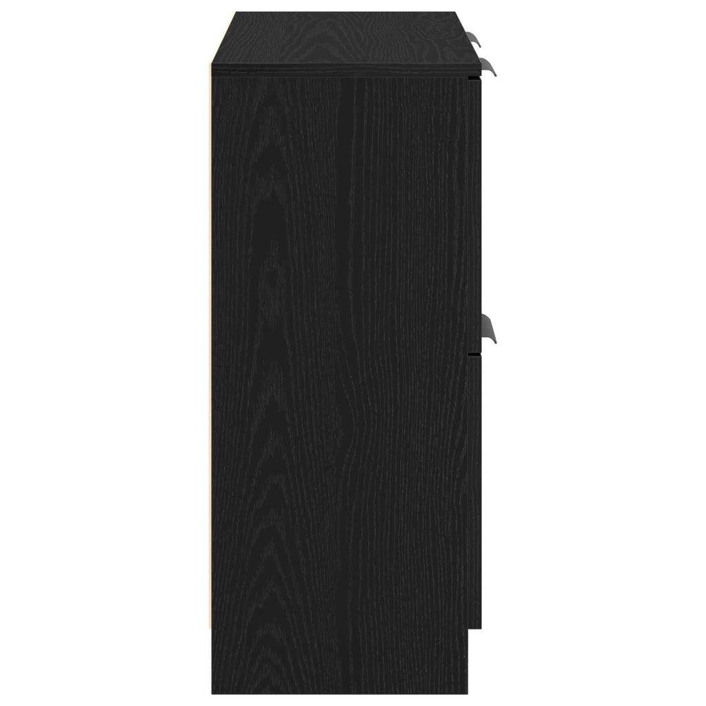 Sideboard Schwarz Eichen-Optik 60 x 30 x 70 cm Holzwerkstoff