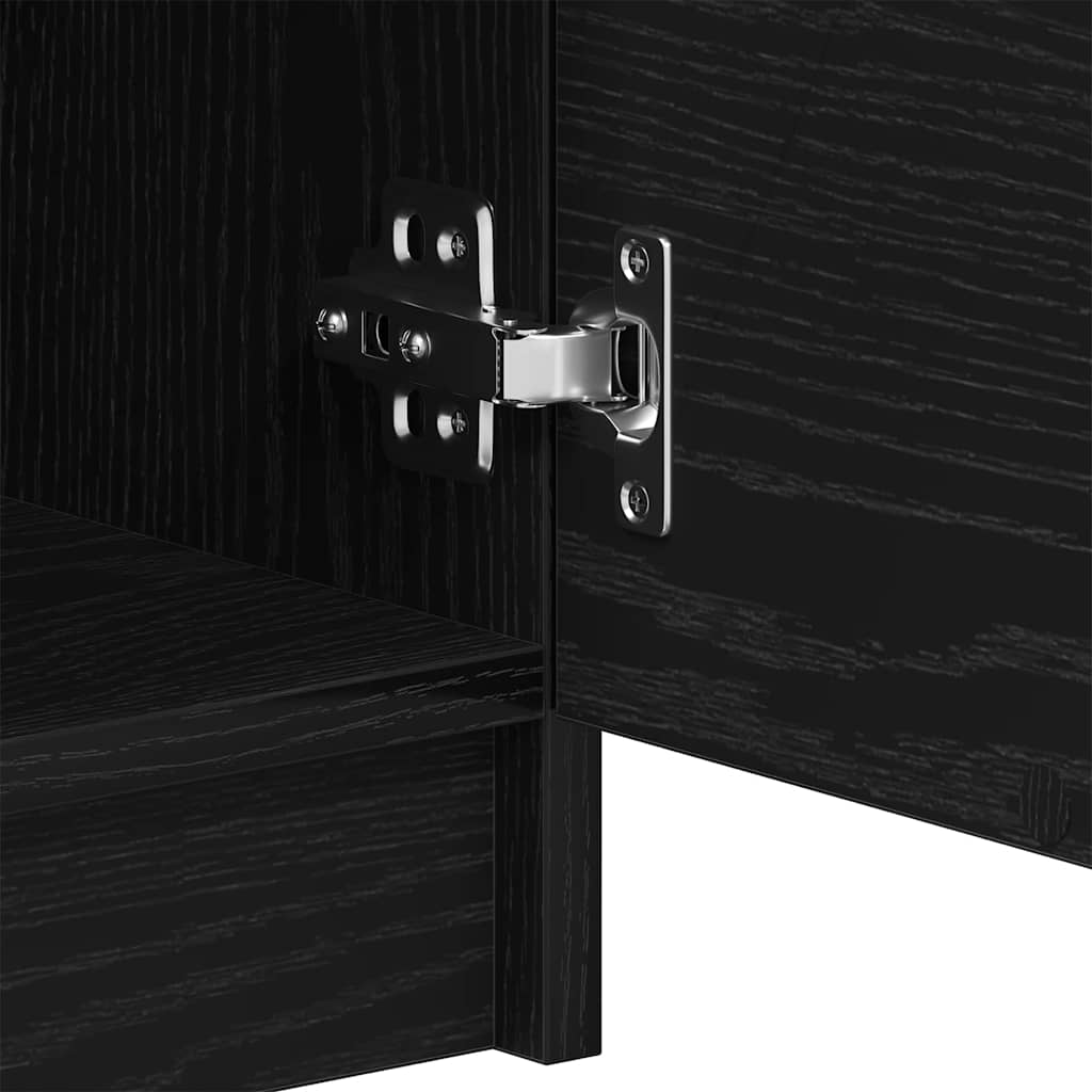 Sideboard Schwarz Eichen-Optik 90,5 x 30 x 70 cm Holzwerkstoff