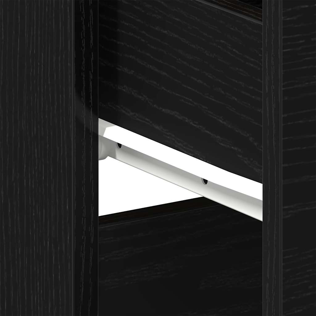 Nachttisch Schwarz Eichen-Optik 40 x 35 x 65 cm Holzwerkstoff