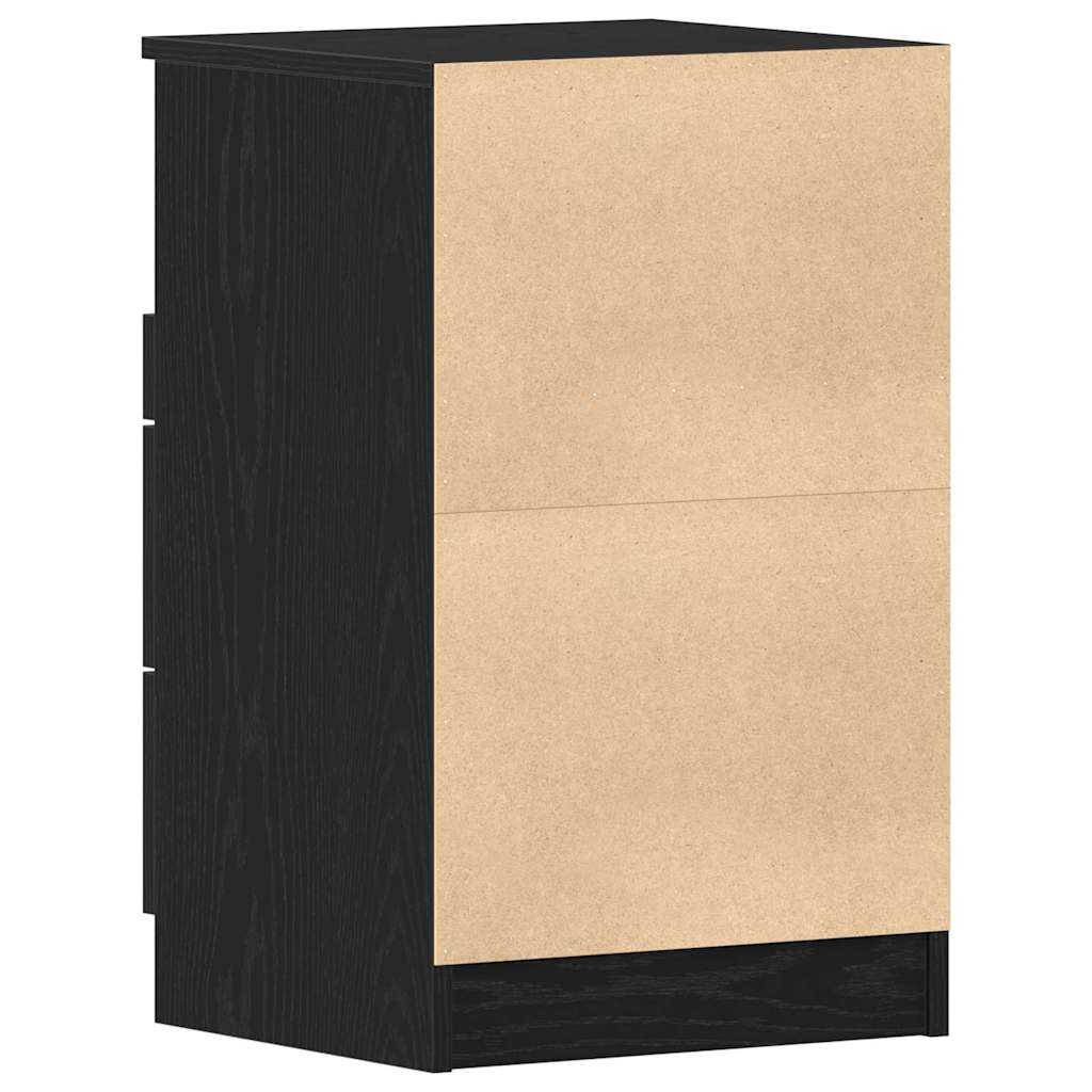 Nachttisch Schwarz Eichen-Optik 40 x 35 x 65 cm Holzwerkstoff