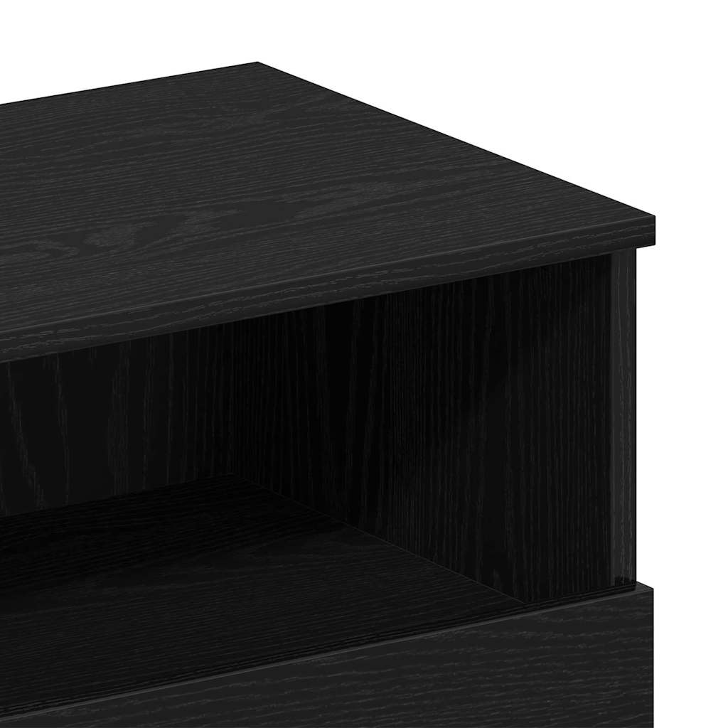Nachttisch 2 pcs Schwarz Eichen-Optik 40 x 35 x 65 cm