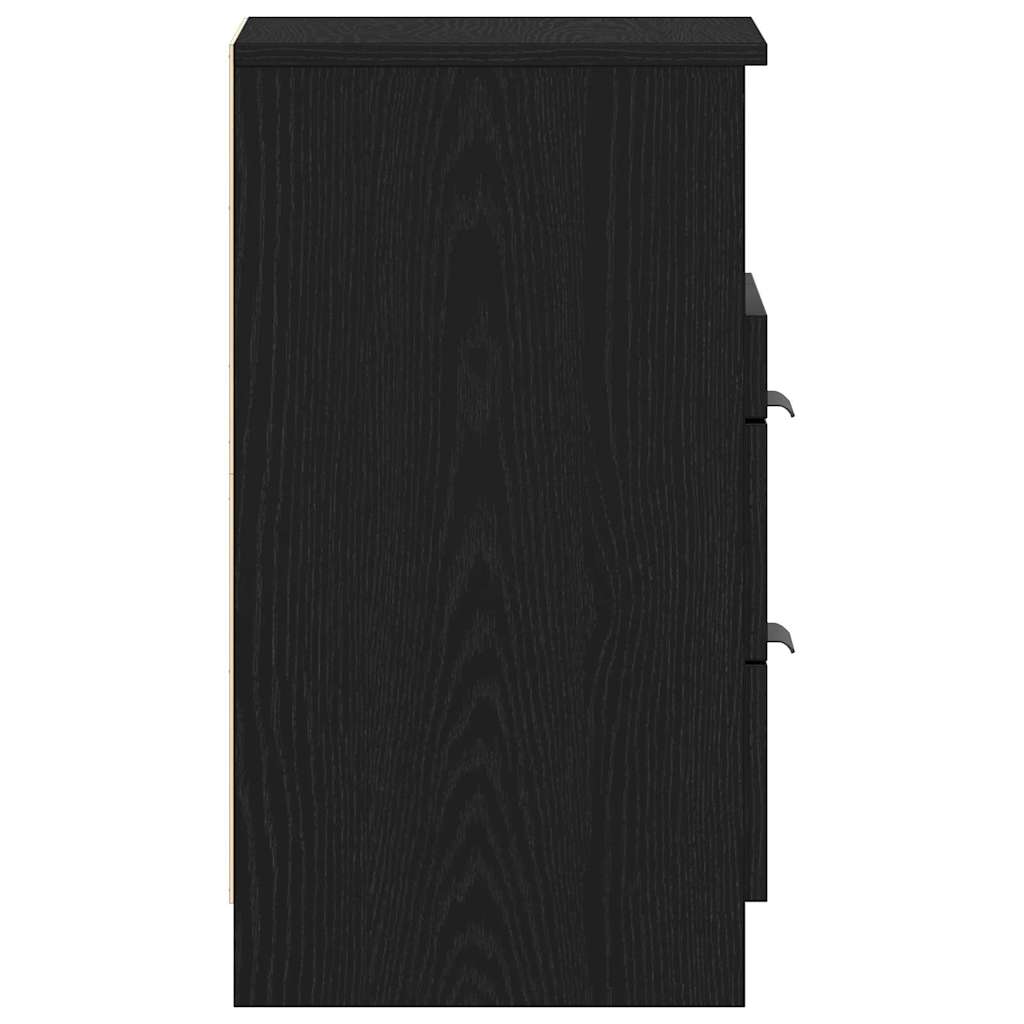Nachttisch 2 pcs Schwarz Eichen-Optik 40 x 35 x 65 cm