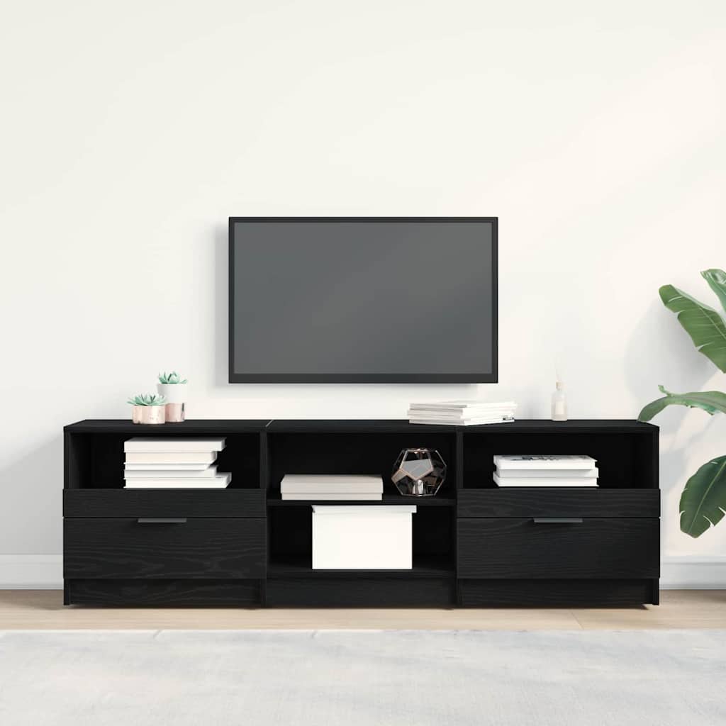 TV-Schränk Schwarz Eichen-Optik 150 x 33,5 x 45 cm