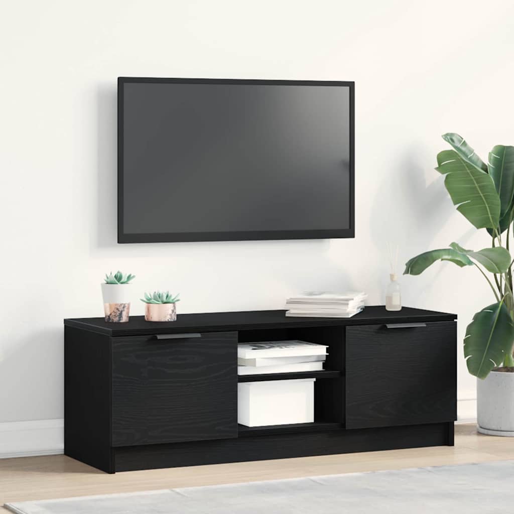 TV-Schränk Schwarz Eichen-Optik 102 x 32 x 35,5 cm