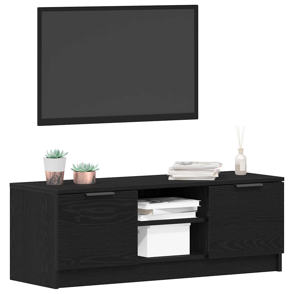 TV-Schränk Schwarz Eichen-Optik 102 x 32 x 35,5 cm