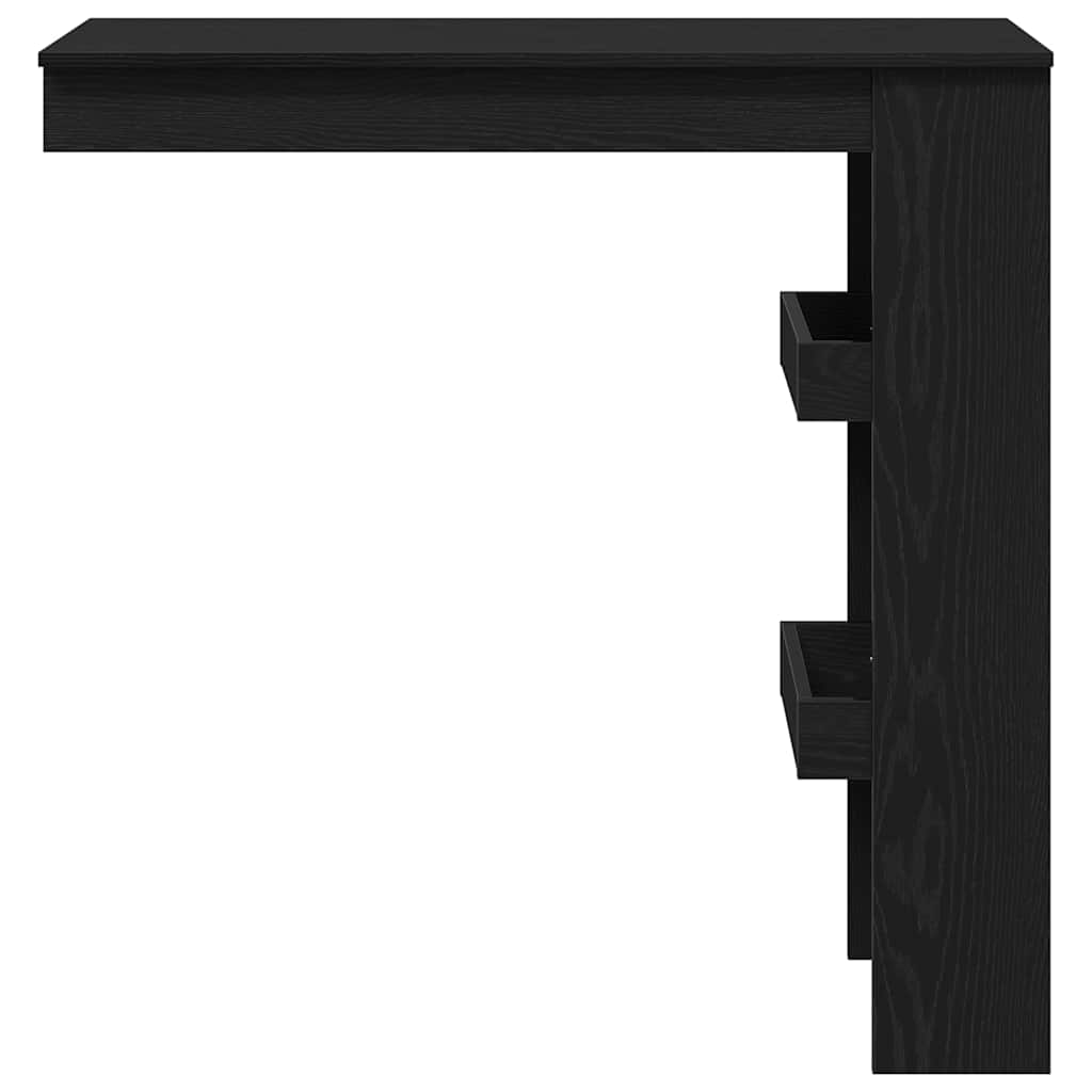 Wand Bar Tisch Schwarz Eichen-Optik 102 x 45 x 103,5 cm