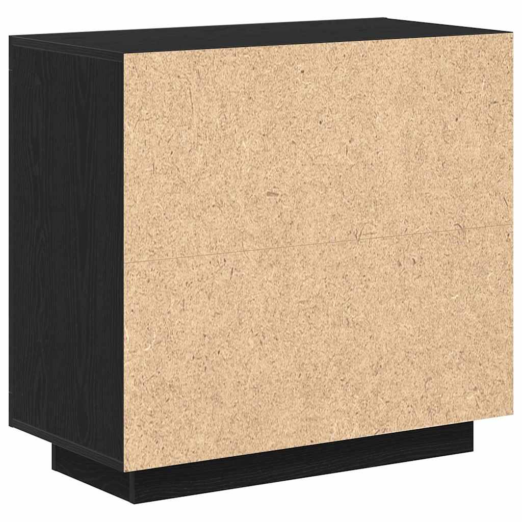 Sideboard Schwarz Eichen-Optik 80 x 40 x 75 cm Holzwerkstoff