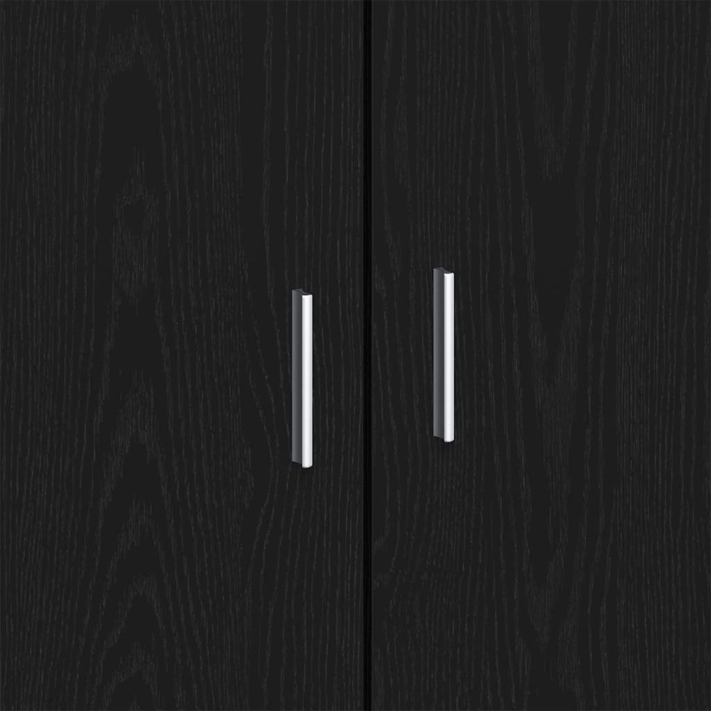 Sideboard Schwarz Eichen-Optik 92 x 35 x 75 cm Holzwerkstoff
