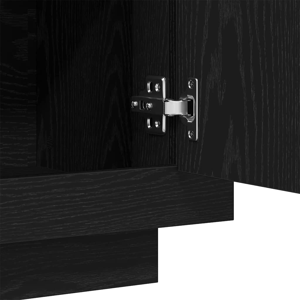 Sideboard Schwarz Eichen-Optik 92 x 35 x 75 cm Holzwerkstoff