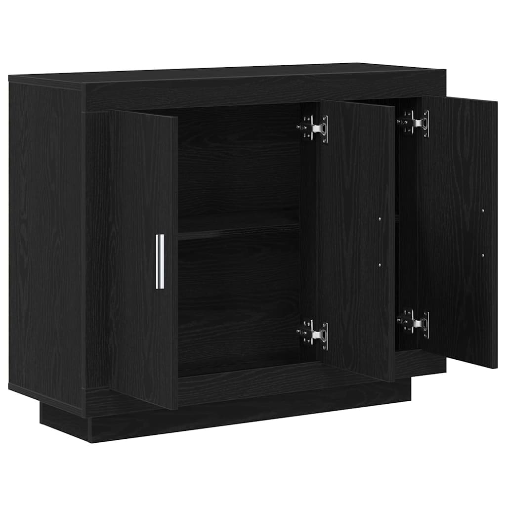 Sideboard Schwarz Eichen-Optik 92 x 35 x 75 cm Holzwerkstoff