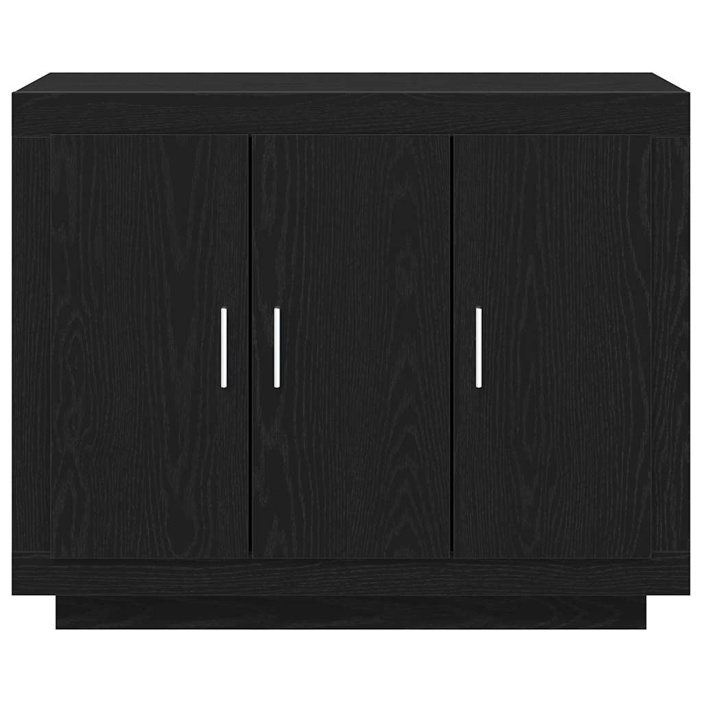 Sideboard Schwarz Eichen-Optik 92 x 35 x 75 cm Holzwerkstoff