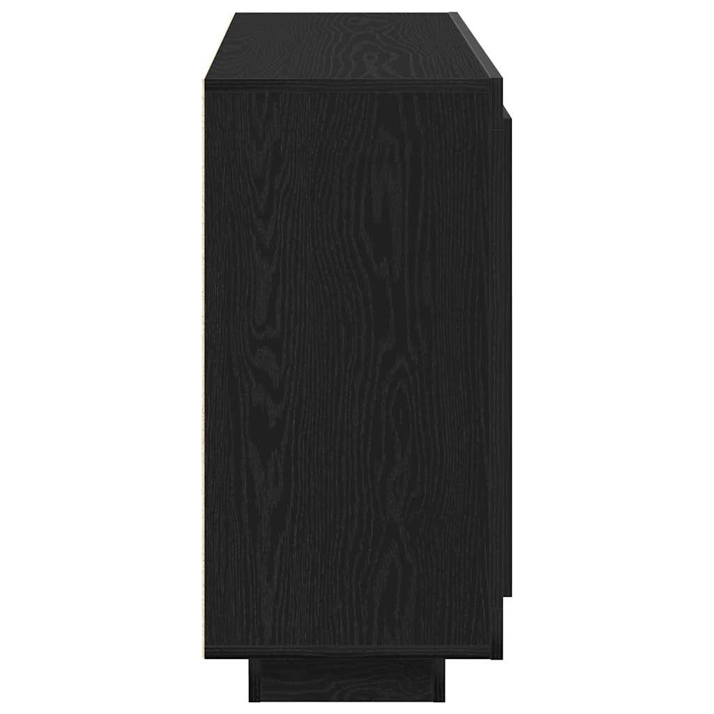 Sideboard Schwarz Eichen-Optik 92 x 35 x 75 cm Holzwerkstoff