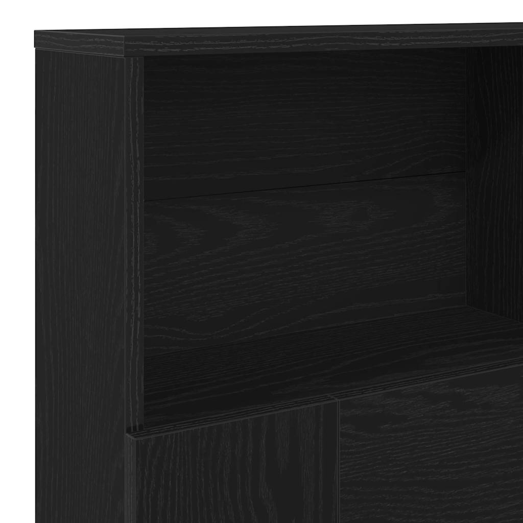 Kopfteil Schrank Schwarz Eichen-Optik 120 x 19 x 103,5 cm