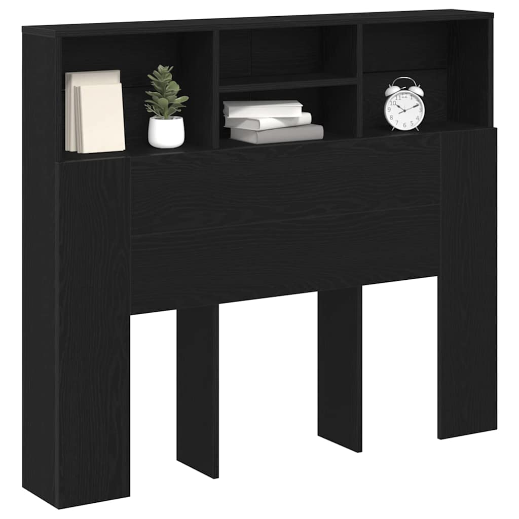 Kopfteil Schrank Schwarz Eichen-Optik 120 x 19 x 103,5 cm