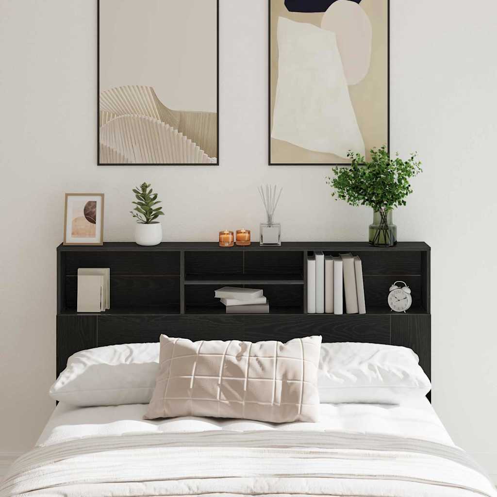 Kopfteil Schrank Schwarz Eichen-Optik 160 x 19 x 103,5 cm