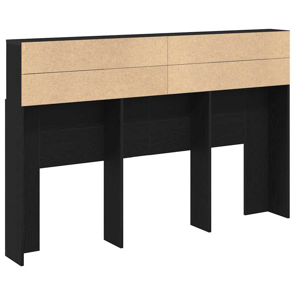 Kopfteil Schrank Schwarz Eichen-Optik 160 x 19 x 103,5 cm