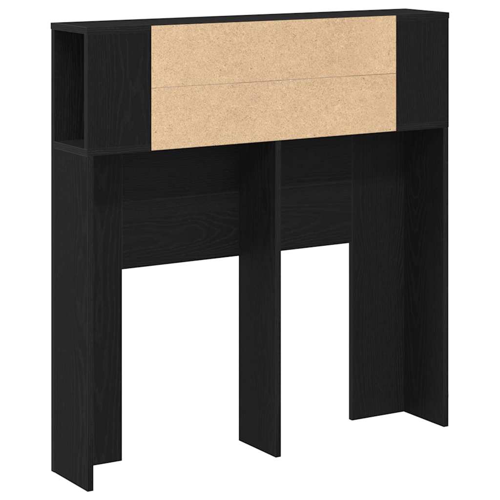 Kopfteil Schrank mit Regal Schwarz Eichen-Optik Holzwerkstoff