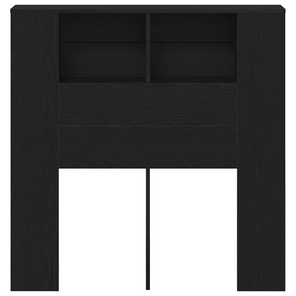 Kopfteil Schrank mit Regal Schwarz Eichen-Optik Holzwerkstoff