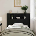 Kopfteil Schrank Schwarz Eichen-Optik 120 x 18.5 x 102.5 cm