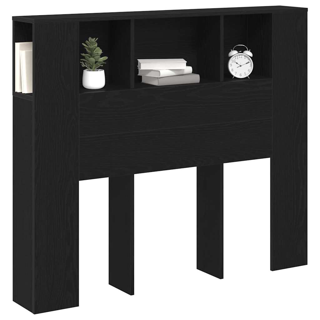 Kopfteil Schrank Schwarz Eichen-Optik 120 x 18.5 x 102.5 cm