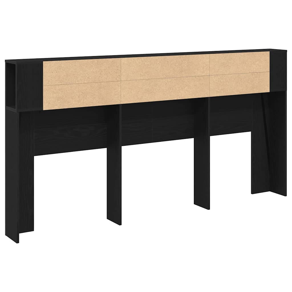 Kopfteil Schrank Schwarz Eichen-Optik 200 x 18,5 x 102,5 cm