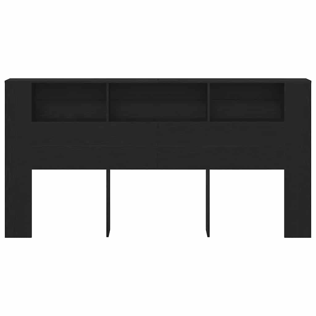Kopfteil Schrank Schwarz Eichen-Optik 200 x 18,5 x 102,5 cm