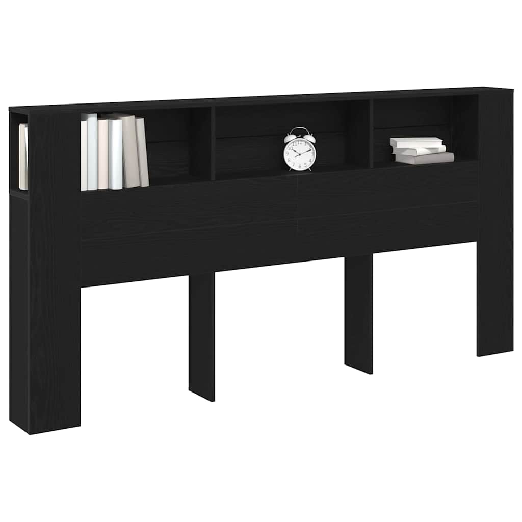 Kopfteil Schrank Schwarz Eichen-Optik 200 x 18,5 x 102,5 cm