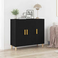 Sideboard Schwarz Eichen-Optik 90 x 34 x 80 cm Holzwerkstoff