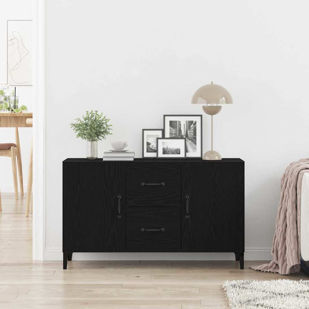 Sideboard Schwarz Eichen-Optik 100 x 36 x 60 cm Holzwerkstoff