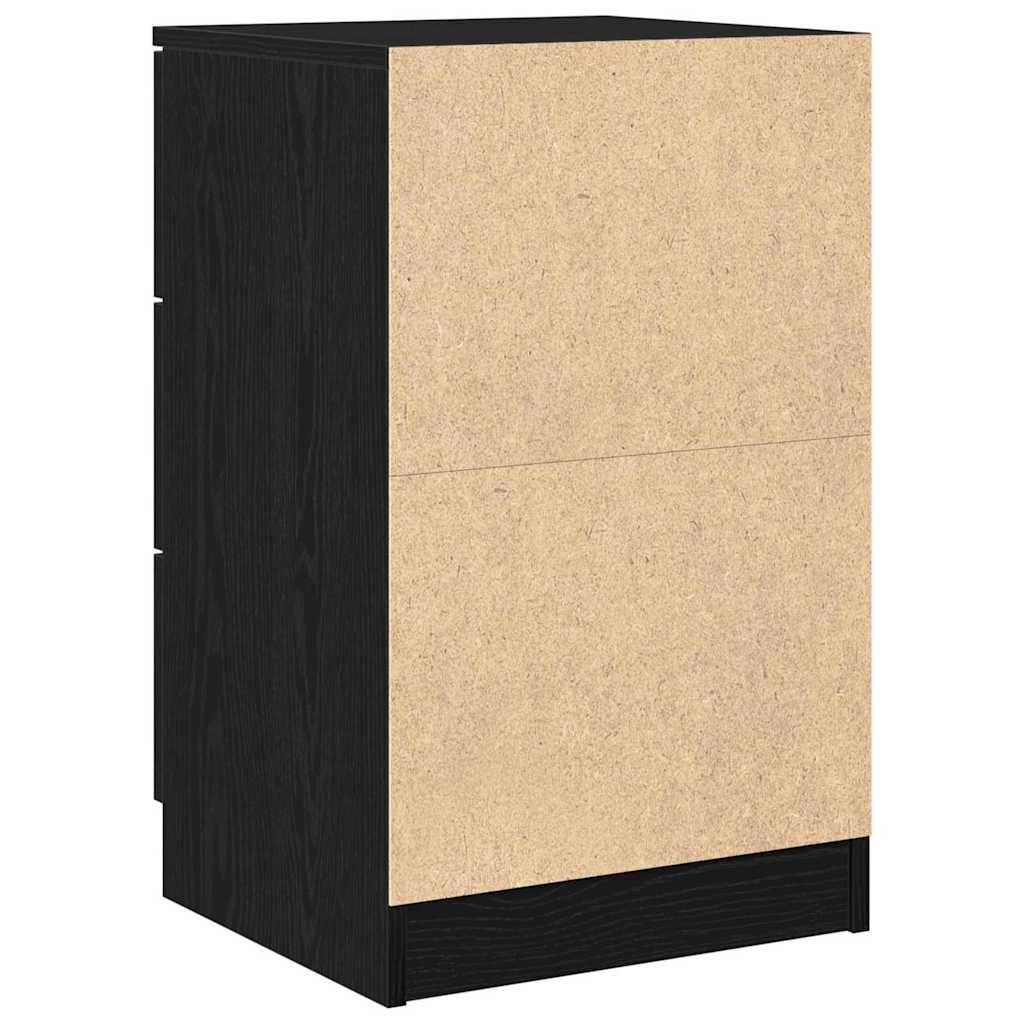 Nachttisch Schwarz Eichen-Optik 40 x 65 x 65 cm Holzwerkstoff